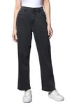 High Star Women's DAD Fit Stretchable Jeans (HSWJNW23102_BK3_Black_30)