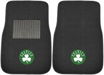 FANMATS 17611 Boston Celtics 2-Piece Embroidered Team Logo Car Mat Set, Front Row Automotive Floor Mats