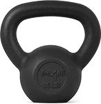 Yes4All Solid Cast Iron Kettlebell Weights Set – Great for Full Body Workout and Strength Training – Kettlebell 15 lbs (Black)