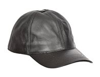 Real Leather Baseball Cap Adjustable Sports Casual Plain Summer Winter Hat (Black)