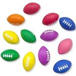 HAIKING Mini American Footballs, 12 PCS Random Color Foam Rugby Sports Stress Balls for Party Gift Bag Filler, Football Party Decorations (3.5 x 5.2cm/1.37 x 2.04in)