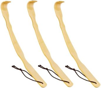 RENOOK Back Scratcher Bamboo - Curved Long Handle 3 PCS Wooden Back Scratchers for Men, Women & Kids, Body Itching Assistant, Novel Gifts for Friends and Family