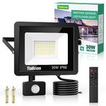 Security Lights Outdoor Motion Sensor, 30W PIR Security Light with Remote Control, IP66 Waterproof Lights , 2700LM LED Floodlights Mains Powered for Garden,Yard, Garage