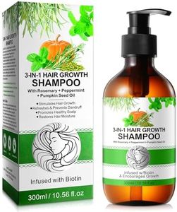 Shampoo rosmarino per la crescita dei capelli, shampoo rinforzante alla menta al rosmarino, shampoo di routine per la perdita di capelli delle donne e il diradamento dei capelli con biotina, 10 fl oz