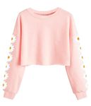 Imily Bela Girls Sweatshirt jumper Kids Long Sleeve Short Pullover for for 3-14 Years, Pink, 140