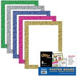 BAZIC Products Poster Board Glitter Color 11" X 14", Sparkling Frame Colored Poster Board Paper for Christmas Wedding Birthday Craft Project (5/Pack), 48-Packs