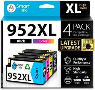 Smart Ink Compatible Ink Cartridge Replacement for HP 952XL 952 XL (4 Combo Pack) to use with OfficeJet Pro 8710 8720 7740 8210 8715 7720 8702 8725 8740 8730 8700 8200 (Black, Cyan, Magenta, Yellow)