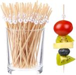 200 Pcs Cocktail Picks, 4.7 Inch Toothpicks for Appetizers, Bamboo Cocktail Sticks Skewers for Drinks, Desserts, Charcuterie, Wedding Party Fancy Toothpicks, White Pearl Mini Food Picks Decorative