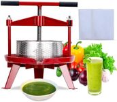 Manual Fruit Wine Press 1.32 Gallon, Cider and Apple Juice Extractor, Vegetable and Honey Olive Oil Press, Stainless Steel Wine and Fruit Press With T-Handle, Sturdy Triangular Design