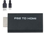 Wigearss PS2 to HDMI Converter Video AV Adapter with 3.5mm Audio Output for HDTV or HDMI Monitor