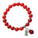 Feng Shui Handmade Chinese Zodiac Dragon Red Agate Beads Bracelet(DRAGON)