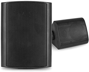 Power Dynamics 2x Black 6.5" Wall Speakers Weatherproof Outdoor Garden Terrace Background Music