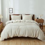 Simple&Opulence Super King Duvet Cover Set-100% Linen Duvet Cover-1 Breathable Soft Quilt Cover with 2 Pillowcases-Luxury Hypoallergenic Flax Linen Bedding-Nature Linen