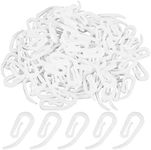 Stadux Hooks Plastic White Pack of 100, 2.8x1.2cm, Premium Drapery Hooks for Windows, Doors & Shower Curtains - Fits Most of Curtains