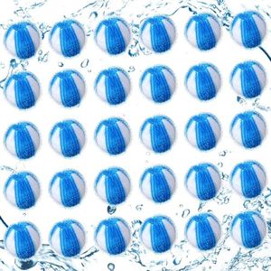Swiffen 30 Pcs Pet Hair Remover for Laundry, Blue and White Reusable Lint Remover Pet Hair Lint Catcher Dryer Balls Laundry Balls Hair Catcher for Washing Machine, 1.57 Inch