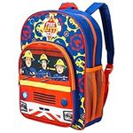 William Lamb Fireman Sam Kids Childrens Premium Backpack School Rucksack Travel Bag Boys Girls with side mesh pocket & front zipped pocket, Multicolor,36.7 x 26 x 13 cm (H X W X D) (02911)