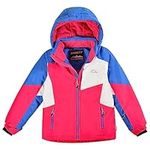 SMONTY Girls Ski Jacket for Kids Windproof Waterproof Winter Jacket Warm Snowboard Winter Snow Coats (14-16 Years, Royal Pink)