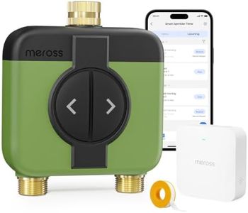 meross WiFi Water Timer for Garden Hose, 2 Zone WiFi Hose Timer with Brass Inlet and Outlet, WiFi Sprinkler Controller, Rain Delay, Smart Water Valve for Garden, Lawn & Yard, Remote & Voice Control