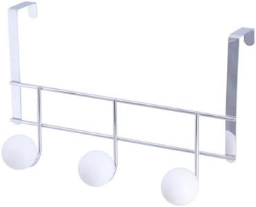 EVIDECO Over The Door Coat and Hat 3 Hooks Big Balls Rail-Rack White