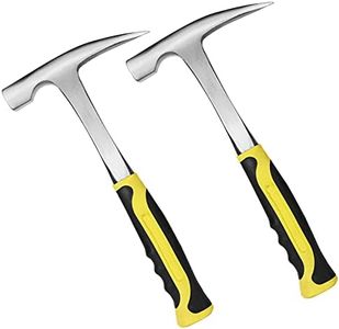 CertBuy 2 Pack Rock Pick Hammer With Non-Skid Handle, 12.8 Inch All Steel Geologist Hammer, Drop Forged Masonry Hammer, Geologist Hammer with Pointed Tip and Shock Reduction Grip for Mining