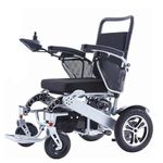 Lightweight Folding Electric Wheelchair, Deluxe Fold Foldable Power Compact Mobility Aid Wheel Chair, Dual Battery, Longest Driving Range Power Wheelchair