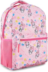 Sanrio Hello Kitty Allover School Backpack - Hello Kitty, My Melody, Kuromi, Keroppi - Hello Kitty School Bookbag, Pink