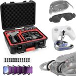 FPVtosky 6-IN-1 Accessories Kit for DJI Avata 2 Hard Case, Gimbal Bumper, 5pack ND Filter Set, Goggle 3 Protective Cover, Neck Lanyard, Battery Digital Sticker, for Dji Avata2 Drone Combo Accessories