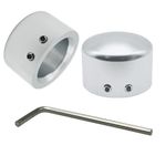 Amavoler Front Axle Nut Cover Axle Caps for Harley Softail Electra Road Glide Sportster (silver)