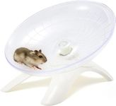 Flying Saucer Hamster Wheel with Silent Spinner,Hamster Running Wheel for Hamster Syrian,Small Guinea Pig,Small Chinchilla,Pet Mice (White)