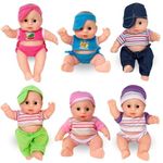 Liberty Imports 8" Baby Dolls Set of 6 Cute Little Vinyl Infant Dolls, Mini Nursery Toys for Girls, Kids Toddlers - Bulk Gift Bundle Party Favors Supplies