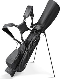 Small Golf Bag, 3 Divider Fit Up to 8 Clubs, Easy to Carry Golf Stand Bag with Rain Cover, Lightweight and Durable Pitch n Putt Golf Bag, Golf Bags with Strap and Stand for Men & Women