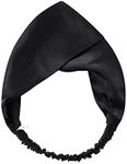 ZIMASILK 100% Mulberry Silk Headband Elastic Twisted Head Hair Wrap Accessory Turban For Women(Black)