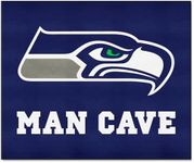 FANMATS 14371 Seattle Seahawks Man Cave Tailgater Rug - 5ft. x 6ft. Sports Fan Area Rug, Home Decor Rug and Tailgating Mat