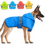 Candofly Dog Raincoat Hooded Poncho - Adjustable Waterproof Dog Rain Jacket Lightweight Reflective Dog Rain Coat Pet Slicker for Large Dogs - Sold by Clan_X (X-Large, Sky Blue)