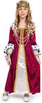 Dress Up America Queen Costume for Girls - Kids Renaissance Princess Costume - Royal Gown and Crown Set