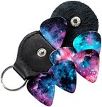 Galaxy Guitar Picks With Plectrum Holder Keyring 6 Double Sided Picks