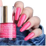 DeBelle Gel Nail Polish Fuschia Rose (Bright Pink Nail Paint)|Non UV - Gel Finish |Chip Resistant | Seaweed Enriched Formula| Long Lasting|Cruelty and Toxic Free| 8ml