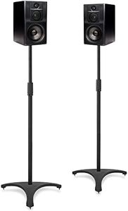AKOZLIN Universal Speaker Stands Set of 2 Height Adjustable 34"-50" with Cable Management for Home Theater Surround Sound Satellite Speakers& Bookshelf Speakers,Black