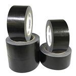 5-Pack Black Heavy Duty Duct Tape, 2 inches x 30 Yards, Strong, Flexible, No Residue, All-Weather and Tear by Hand - Bulk Value for Repairs, Industrial, Professional Use (Black)