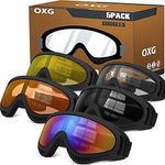 OXG 5 Pack Motorcycle Goggles for Men Women, Ski goggles Dirt Bike ATV Goggles Anti-UV Riding Safety Glasses for Kids Youth