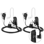 2Pack，VistaRise M-type connector 2Pin Acoustic Tube Walkie Talkie Headsets with Microphone, Compatible with Motorola 2Pin Two-Way Radio