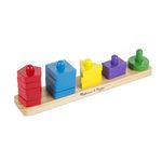 Melissa & Doug Stack and Sort Board (Wooden Educational Toy With 15 Solid Wood Pieces)