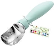 Spring Chef Ice Cream Scoop with Comfortable Handle, Professional Heavy Duty Sturdy Scooper, Premium Kitchen Tool for Cookie Dough, Gelato, Sorbet, Mint