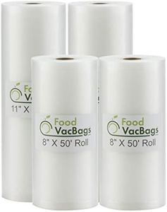 Two 8" X 50' and Two 11" X 50' FoodVacBags Vacuum Seal Rolls - 4 Rolls Total