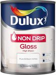 AMK® Dulux Non Drip Gloss Pure Brilliant White Paint 1.25 Litre for Wood & Metal