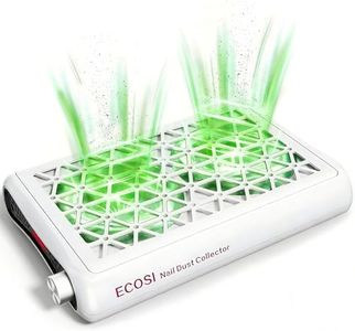 ECOSI Nail Dust Collector, 8000RPM & 1600PA Dual Turbo Professional Vacuum Fan Dust Extractor with 30 Pcs Filter Papers, Stepless Adjustable Suction for Manicure, Salon Nail Tech & Home