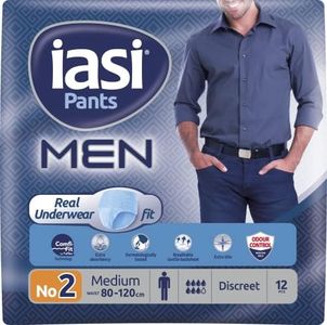 IASI Pants MEN, 12 Boxer Assorbenti monouso per Perdite Urinarie, Taglia M da Uomo, Elasticizzati, 12 Unità