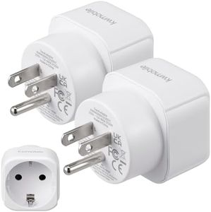 kwmobile Adaptateur de Voyage - Lot 2X Adaptateur Prise Européenne vers Americaine US - Adaptateur Prise France Italie Europe Type F vers USA Mexique Canada Japon Thailande Type B