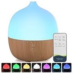 (Includes 6 Essential Oil Gift Set) 300ml Essential Oil Diffuser - 3 in 1 Ultrasonic Humidifier and Vaporizer for Essential Oils, with Remote Control, 7 Colors, Adjustable Mist, Timer & Auto Shut-Off