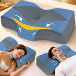 Hydomi Cervical Memory Foam Pillow for Neck and Shoulder Pain - Adjustable Orthopedic Pillow with Hollow Design - Bed Bolster Pillow with Cooling Washable Cover for Side, Back & Stomach Sleepers